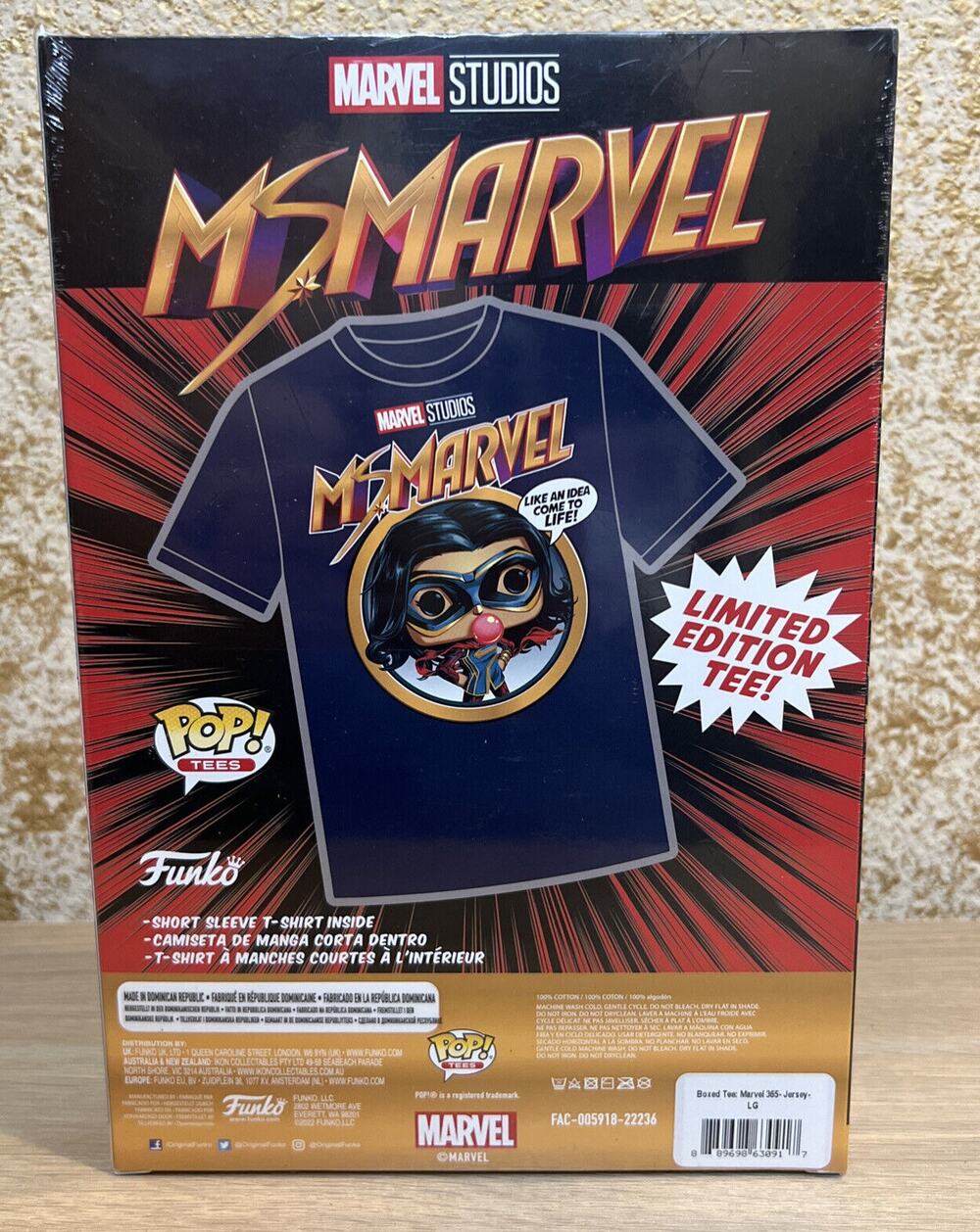 Funko Pop Tees Marvel MS MARVEL T Shirt Size LRG. Unisex Target Exclusive 2022